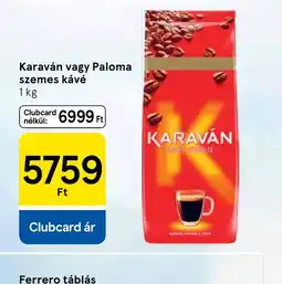 Tesco KARAVÁN szemes kávé ajánlat