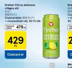 Tesco Dreher Citrus dobozos sör ajánlat