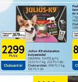 Tesco JULIUS-K9 alutasakos kutyaeledel ajánlat