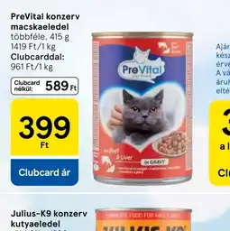 Tesco PreVital konzerv macskaeledel ajánlat