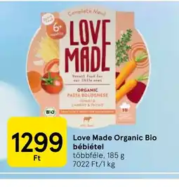 Tesco Love Made Organic Bio bébiétel ajánlat