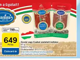 Tesco GYULAI szeletelt kolbász ajánlat