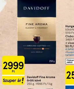 Tesco DAVIDOFF FINE AROMA őrölt kávé ajánlat
