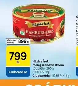 Tesco Házias Ízek HAMBURGERES ajánlat