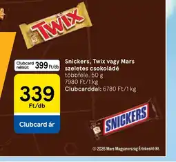Tesco Snickers, Twix vagy Mars csokoládé ajánlat