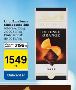Tesco Lindt Excellence táblás csokoládé ajánlat