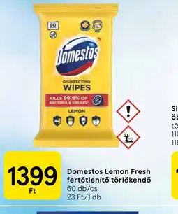 Tesco Domestos fertőtlenítő törlőkendő ajánlat