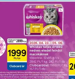 Tesco Whiskas nedves macskaeledel ajánlat