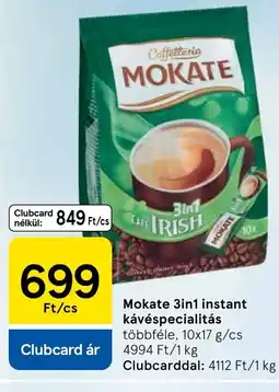 Tesco Mokate 3in1 instant kávéspecialitás ajánlat