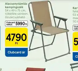 Tesco Alacsonytámlás kempingszék ajánlat