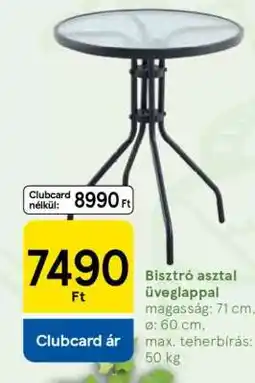 Tesco Bisztró asztal üveglappal ajánlat