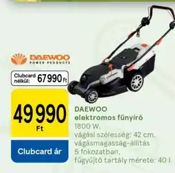 Tesco Daewoo elektromos fűnyíró ajánlat