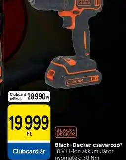 Tesco BLACK+DECKER csavaroz ajánlat