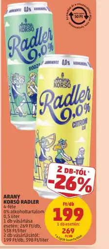 PENNY ARANY KORS RADLER ajánlat