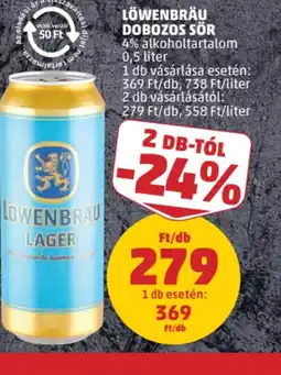 PENNY LÖWENBRÄU DOBOZOS SÖR ajánlat