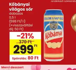 Spar Kőbányai világos sör ajánlat