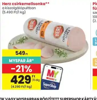 Spar Herz csirkemellsonka ajánlat