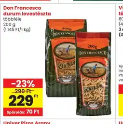 Spar Don Francesco durum levestészta ajánlat