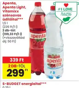 Spar APENTA szénsavas üdítőital ajánlat
