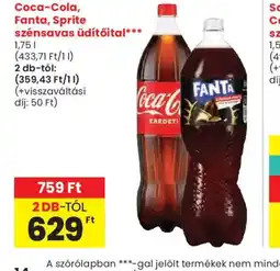 Spar Coca-Cola, Fanta, Sprite üdítőital ajánlat