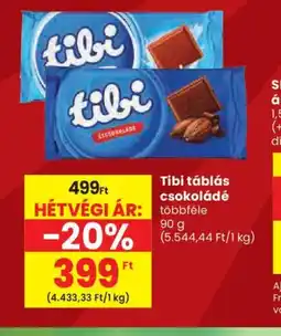 Spar Tibi táblás csokoládé ajánlat
