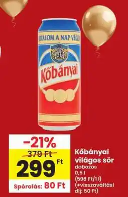 Interspar KŐBÁNYAI Világos sör ajánlat
