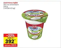 Interspar Zott Primo Tejföl ajánlat