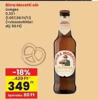 Interspar Birra Moretti sör ajánlat