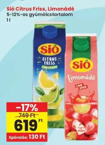 Interspar Sió Citrus Friss, Limonádé ajánlat