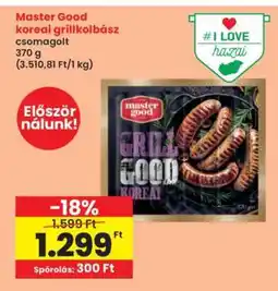 Interspar Master Good koreai grillkolbász ajánlat