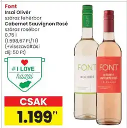 Spar Font Irsai Olivér / Cabernet Sauvignon Rosé ajánlat