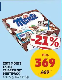 PENNY Zott Monte Csoki Tejdesszert Multipack ajánlat