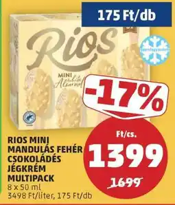 PENNY RIOS MINI MANDULÁS FEHÉR CSOKOLÁDÉS JÉGKRÉM MULTIPACK ajánlat