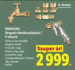 Lidl PARKSIDE Sárgaréz tömlőcsatlakozó / Y-elosztó ajánlat