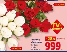 Lidl Tulipán- / rózsacsokor ajánlat