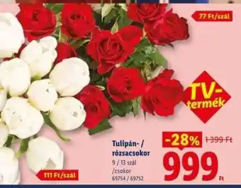 Tulipán- / rózsacsokor