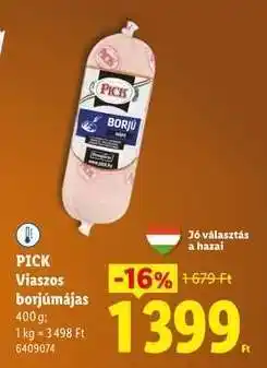 Lidl Pick viaszos borjúmájas ajánlat
