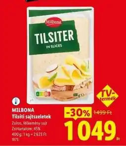 Lidl MILBONA Tilsiti sajtszeletek ajánlat