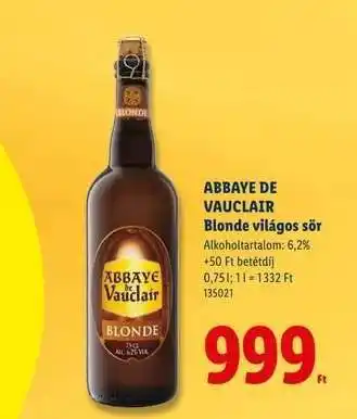 Lidl ABBAYE DE VAUCLAIR ajánlat