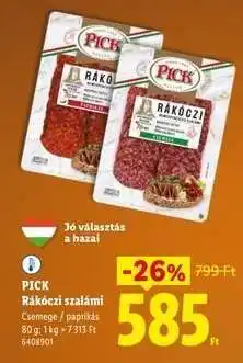 Lidl PICK Rákóczi szalámi ajánlat