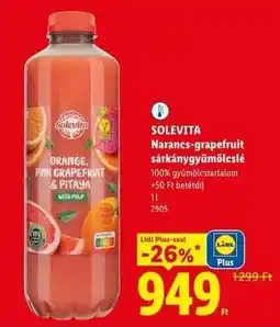 Lidl Solevita Narancs-grapefruit sárkánygyümölcslé ajánlat