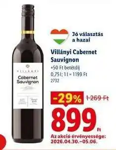 Lidl Villányi Cabernet Sauvignon ajánlat