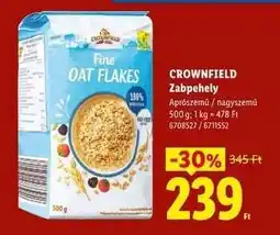 Lidl CROWNFIELD Zabpehely ajánlat