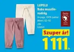 Lidl LUPILU Baba muszlinnadrág ajánlat