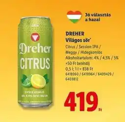 Lidl DREHER ajánlat