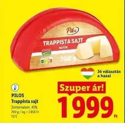 Lidl PILOS Trappista sajt ajánlat