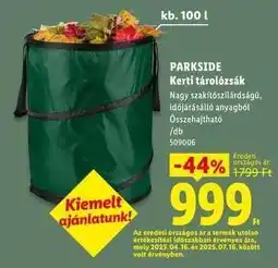 Lidl Parkside Kerti tárolószák ajánlat
