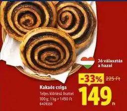 Lidl Kakaós csiga ajánlat