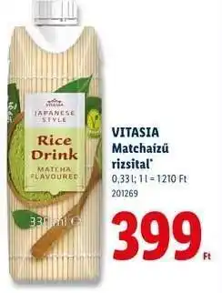 Lidl VITASIA Matchaízű rizsital ajánlat