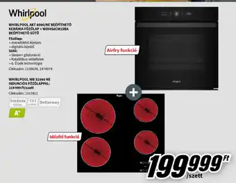 WHIRLPOOL KERÁMIA FŐZŐLAP + SÜTŐ